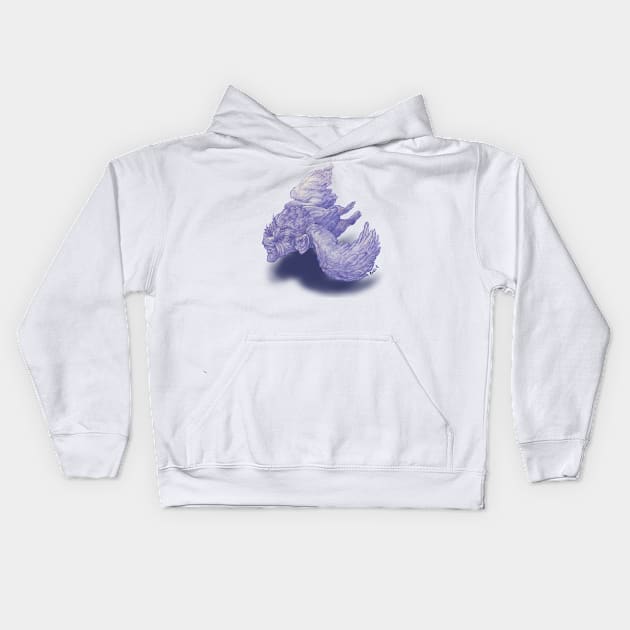 Purple Baba Yaga on the Breeze Kids Hoodie by Munka